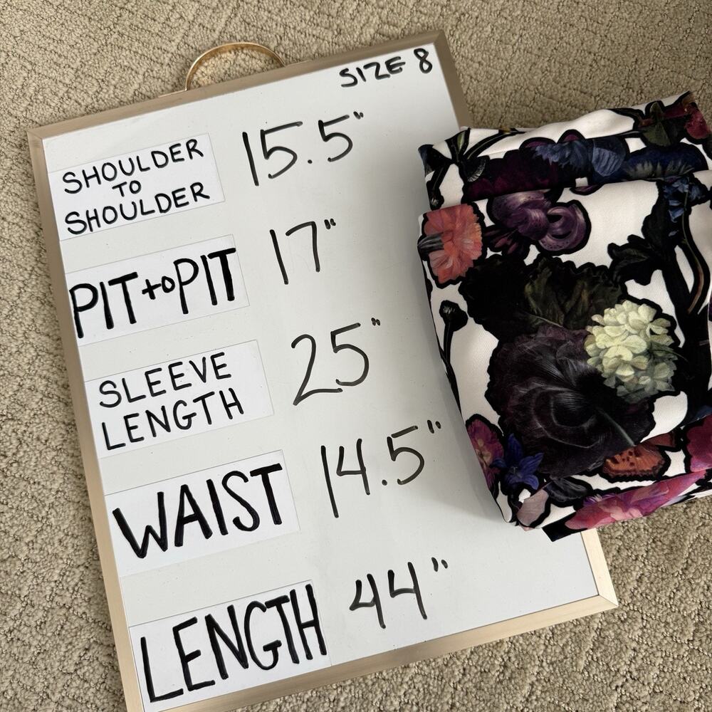 Cynthia Rowley Dress Womens 8 Multicolor Dark Florals Romantic Feminine Pencil - Picture 12 of 13